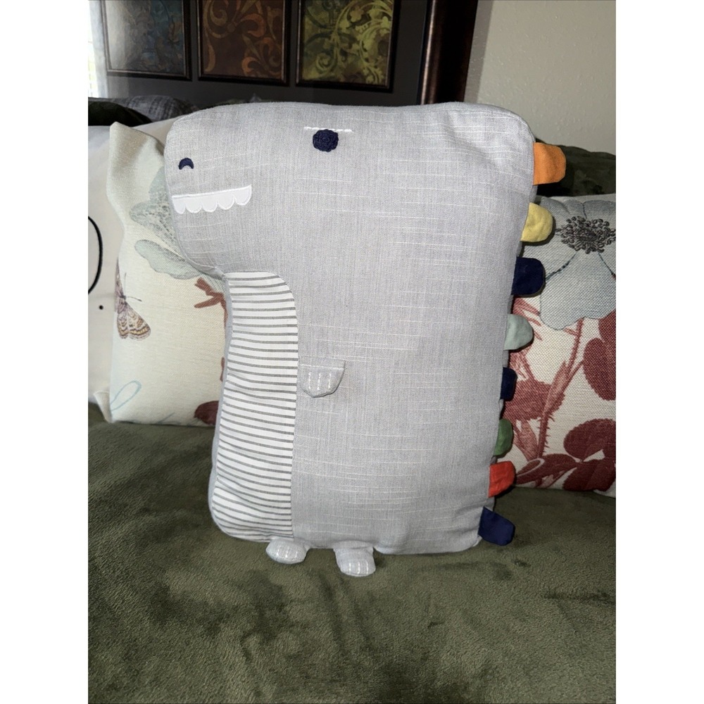 Pottery Barn Kids Dino Color Scales Pillow Cotton Chambray Accent No Lights‎